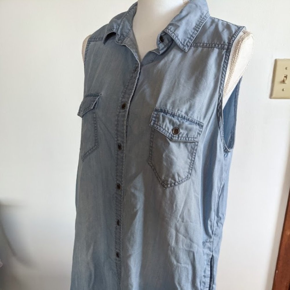 Velvet Heart Sleeveless  Denim Dress Tunic Size L